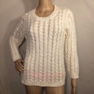 Joe Fresh Knit White Sweater, Size S/P